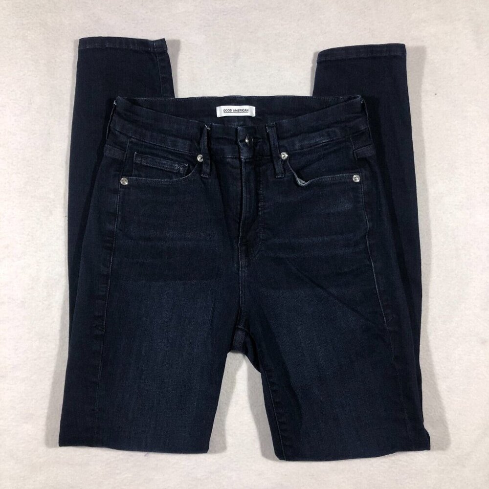 Good American Jeans Womens 2/26 Good Legs Skinny Jeans Dark Wash  GL899T USA